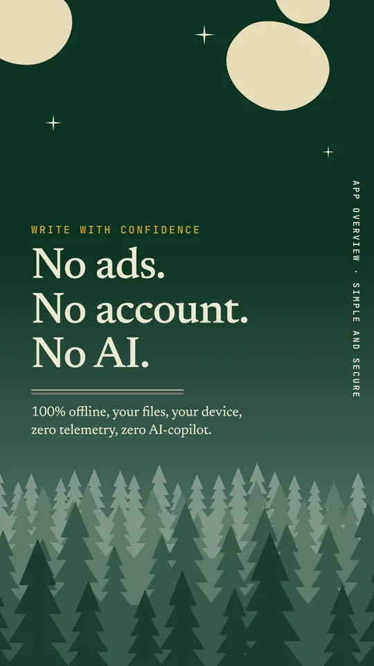 No ads, no account, no AI